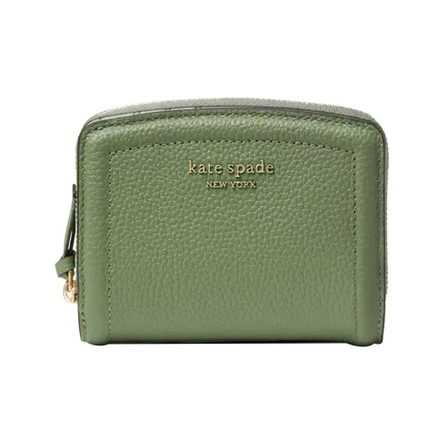 Kate Spade Knott Песочный Кожа Монетница Кошелек Маленький Женский Авокадо Зеленый