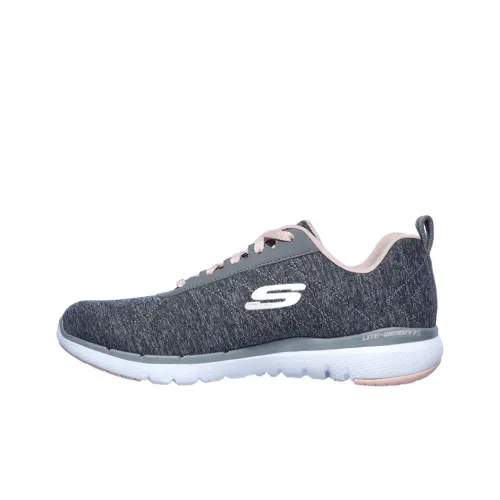 Skechers Flex Appeal 3,0 Insiders Устойчивые к истиранию Дышащие Низкие Беговые кроссовки Женские Серый Розовый