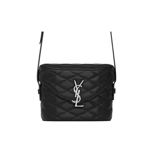 SAINT LAURENT Июнь Lambskin Crossbody Bag Shoulder Bag Мужской Черный