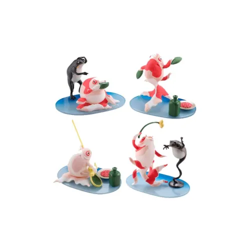 Ocean Church MiniQ Kawanakafumi Золотая рыбка Банкет 3D-эффект Энциклопедия Счастливый Рисунок Целая коробка 4 шт