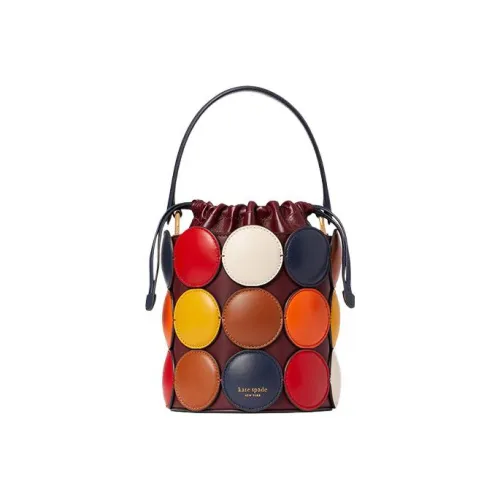 Kate Spade Кожа Ведрообразная Сумка Сумка через плечо Маленькая Женская Бордовая