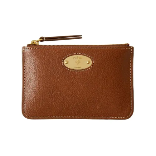 Mulberry Кожа Держатель для карт Монетница Маленький Женский Коричневый