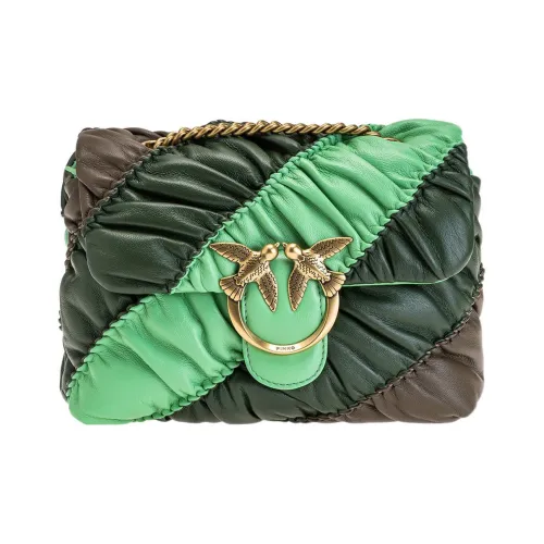 PINKO Puff Овчина с коровьей кожей Портативная сумка через плечо сумка на плечо Женская Зеленый и Коричневый