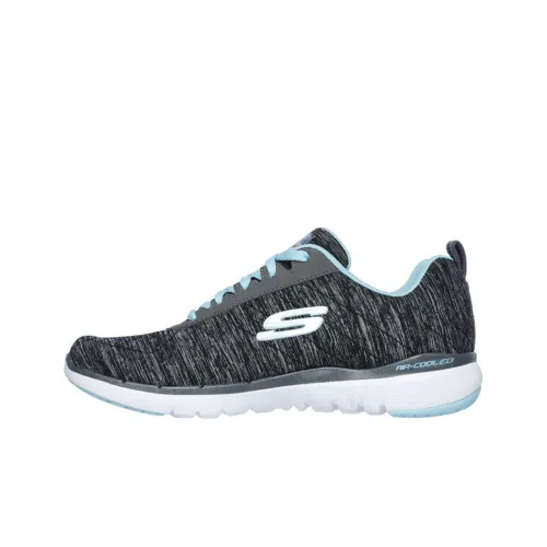 Skechers Flex Appeal 3,0 Insiders Low Топ Беговые кроссовки Женские Черный Синий