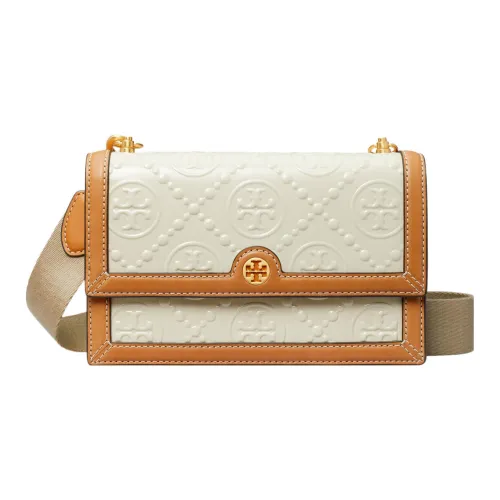 TORY BURCH T Monogram Лакированная кожа Сумка через плечо Сумка на плечо Мини Женская Каменный белый