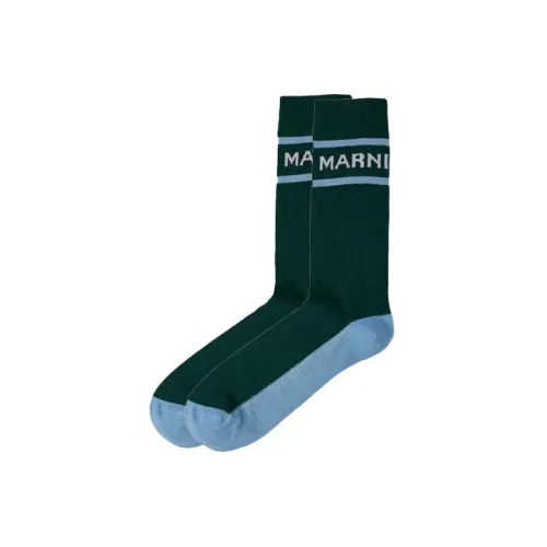 MARNI 1 пачка зеленые мужские носки MID до икры