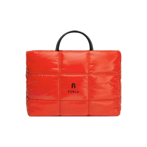 Furla Opportunity Блестящий Нейлон с Тканевыми Деталями Тоут Сумка Сумка для покупок Сумка Большая Женская Гранатово-красная