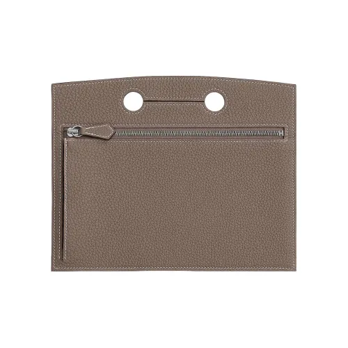 HERMES Клатч Togo из коровьей кожи женский 18 см цвет слоновая кость