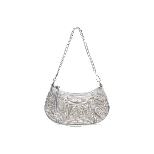 Balenciaga Le Cagole Nappa Lambskin Suede Calfskin Portable Crossbody Bag Shoulder Bag Women's Gray Баленсиага Le Cagole Nappa Овечья кожа Замша Телячья кожа Портативная Сумка через плечо Женская Серый