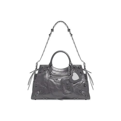 Balenciaga Neo Cagole City Fine Grained Овчина Сумка через плечо Сумка Женские Темно-серый