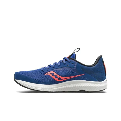 Saucony Freedom 5 Бесплатно 5 Амортизаторы Slip-resistant Abrasion-resistant Низкий топ Беговые кроссовки Синий Красный