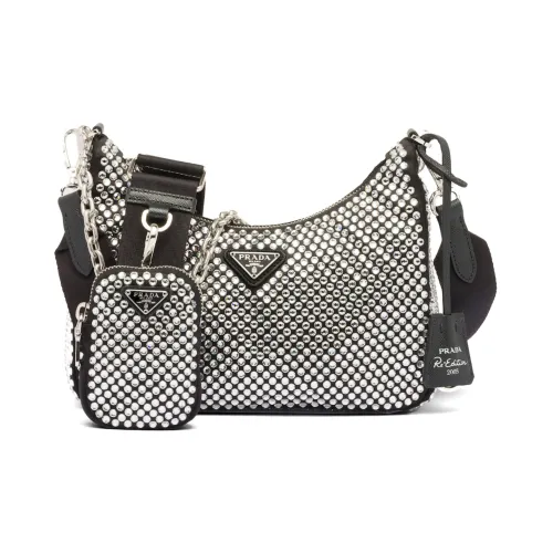 PRADA RE Edition Ткань Портативная Сумка через плечо Сумка на плечо Женская Кристальная