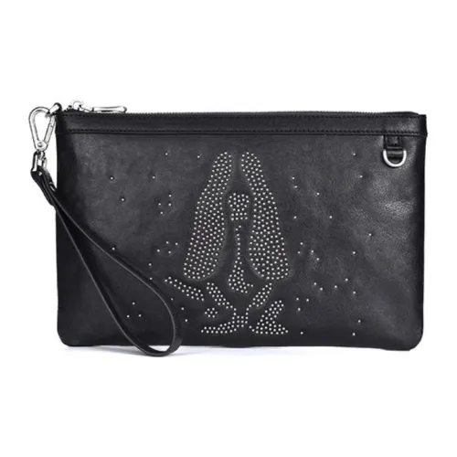 Hush Puppies Растительное дубление кожа коровы сумка-конверт клатч маленький мужской черный