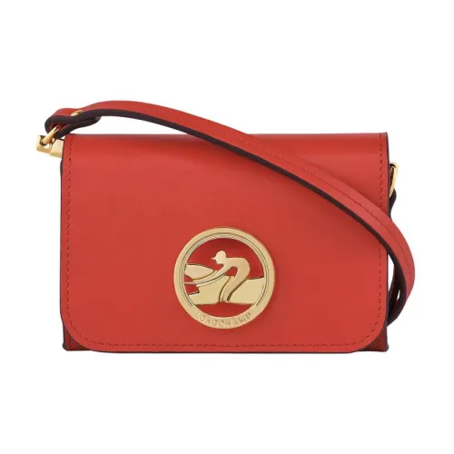 LONGCHAMP Коробка TROT Телячья кожа Маленькая квадратная сумка Сумка через плечо Монета Кошелек Женские Апельсин