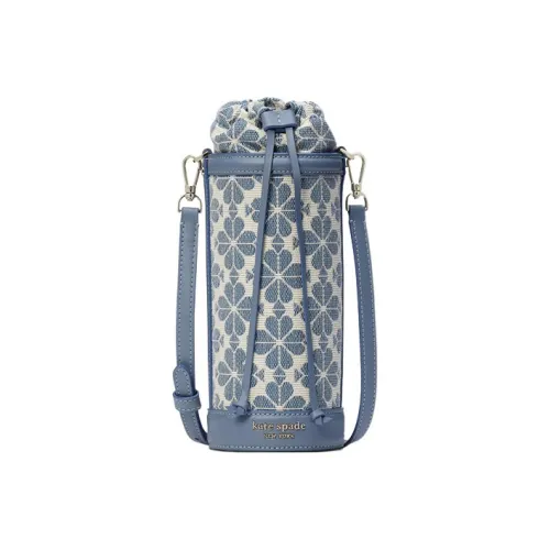 Kate Spade Ткань с коровьей кожей Спилок Бутылочная сумка для воды сумка через плечо Женская Синий и Белый