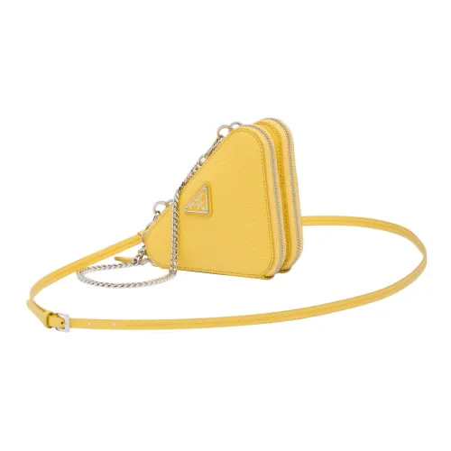 PRADA Saffiano кожа клатч через плечо мини женский солнечно-желтый