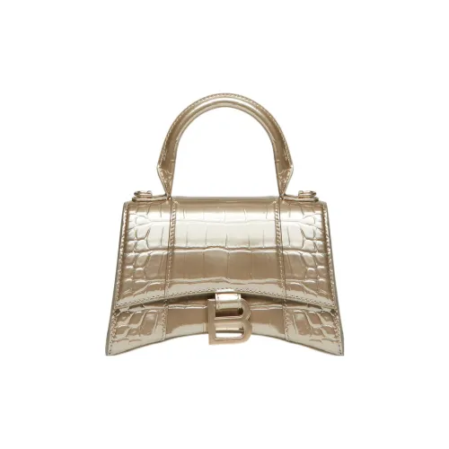 Balenciaga HOURGLASS Коровья кожа Сумка через плечо Сумка Экстра маленькая Женская Золотая