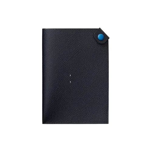 HERMES Tarmac Epsom Телячья кожа Держатель для паспорта Женский Индиго Греческий синий