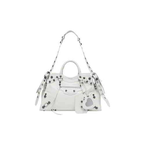 Balenciaga Neo Cagole City Fine Grained Овечья шкура Сумка через плечо Сумка Обычный Women's White