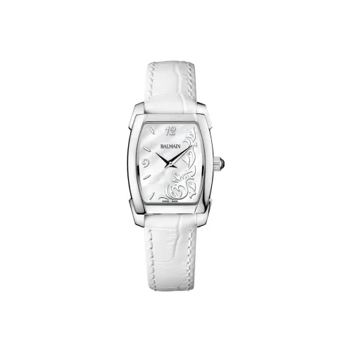 BALMAIN Arcade Series Кварцевый механизм Женские часы Белый циферблат Корпус из нержавеющей стали Ремешок из коровьей кожи