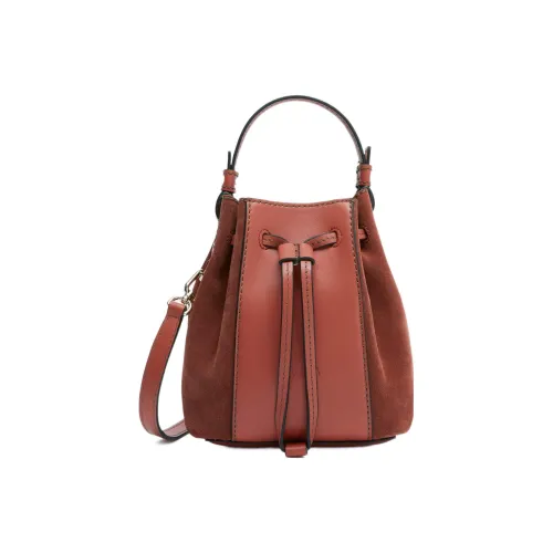 Furla Miastella Мягкая Телячья Кожа с Замшей Ведрообразная Сумка Сумка через плечо Сумка через плечо Мини Женская Корица