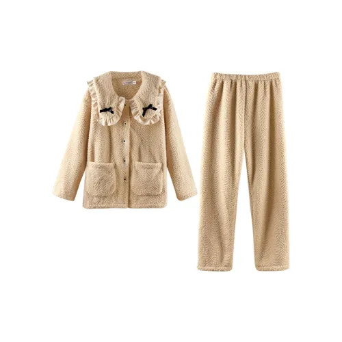 Q'NIANMA Napoleon Абрикос Женские Пижамные комплекты