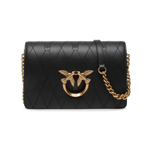 PINKO Click series Естественная кожа Сумка через плечо Сумка на плечо Женская Черная