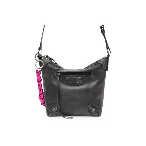 Balenciaga Neo Classic Потертый Телячья Кожа Сумка-хобо Сумка через плечо Сумка на плечо Женская Черная