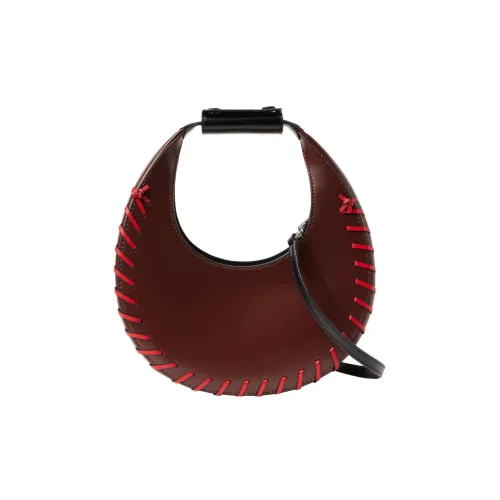 Staud Сумка из коровьей кожи с овечьей кожей полумесяц одно плечо мини женская темно-коричневый