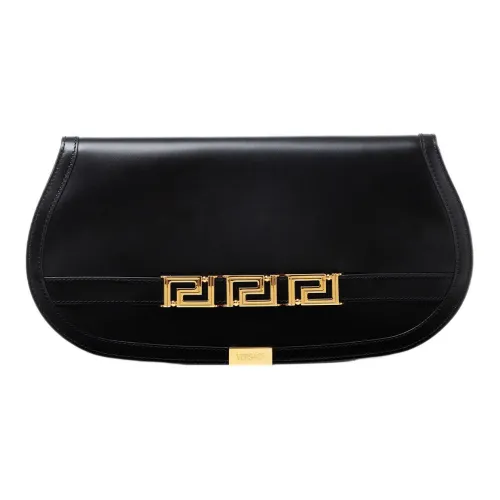 VERSACE Greca Goddess Клатч из коровьей кожи женский черный