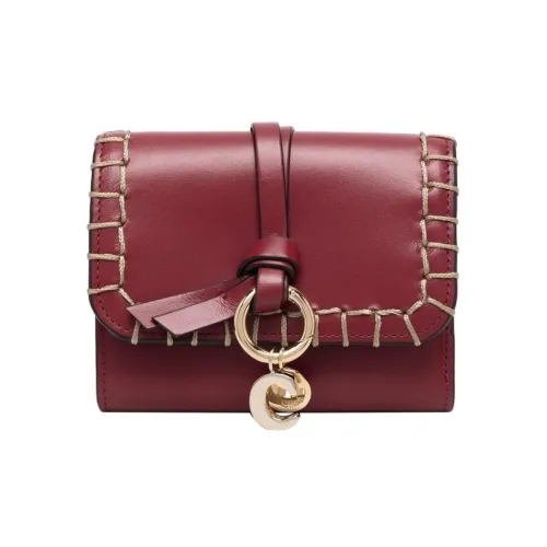 Chloe Alphabet Телячья кожа Кошелек Женские Бургунди