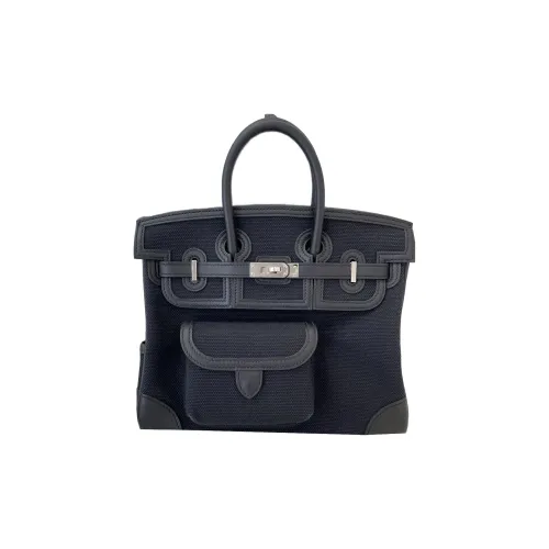 HERMES Birkin Cargo Canvas Swift Leather Сумка Birkin Сумка Унисекс Черный