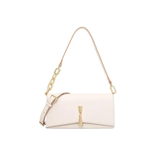 HONGU Сумка через плечо из коровьей кожи стандартная женская цвет экрю лотосовый корень пудра темно-черный каменный коричневый