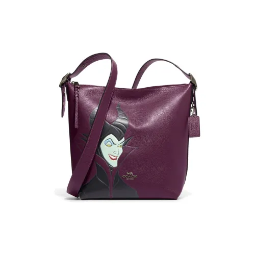 COACH Disney Коллаборация Коровья кожа Тоут Сумка Сумка для покупок Сумка на плечо Большая Женская Фиолетовая