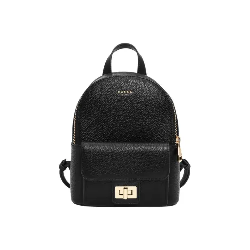 HONGU Рюкзак из коровьей кожи с синтетической кожей стандартный женский черный