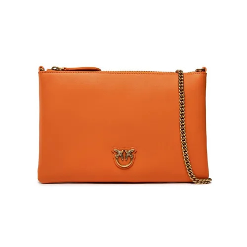 PINKO SIMPLY GRAIN LEATHER Клатч Сумка через плечо Сумка на плечо Женская Оранжевая