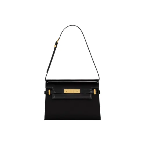 SAINT LAURENT Manhattan Тутовый шелк сатиновая ткань кожа коровы сумка сумка через плечо женская черный