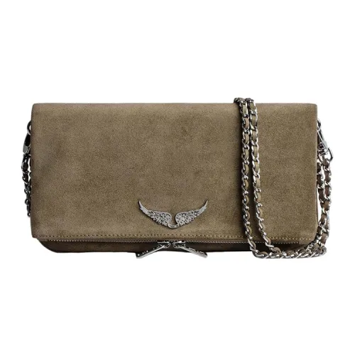 Zadig Voltaire Телячья кожа Ручная сумка через плечо Женская Коричневая