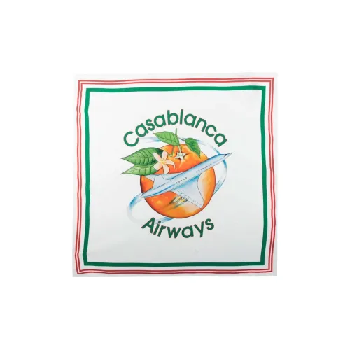 CASABLANCA Шелковые шарфы Белый/Зеленый Мужской