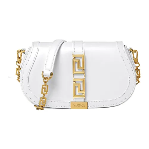 VERSACE Greca Goddess Коровья кожа Портативная сумка через плечо сумка на плечо Женская Белая