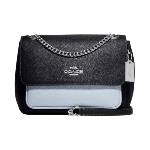 COACH Klare Коровья кожа Сумка через плечо Средняя Женская Черная и Синяя