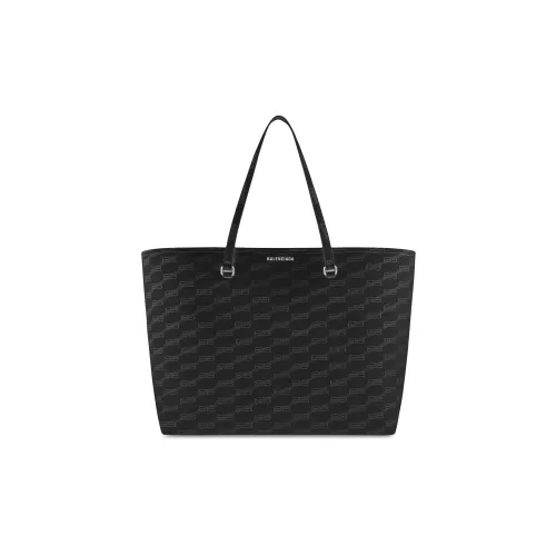 Balenciaga Покрытый холст Тоут Сумка Сумка для покупок Сумка на плечо Сумка Большая Мужская Черная