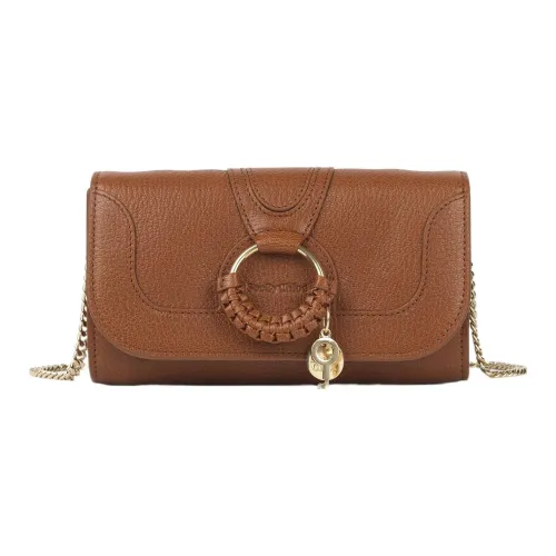 See By Chloe Hana Рельефная кожа Козья кожа Одно плечо Через плечо Цепочка Кошелек Женские Карамель