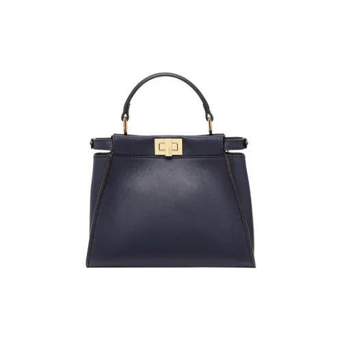 FENDI Peekaboo Сумка через плечо из телячьей кожи мини-сумка для женщин синий