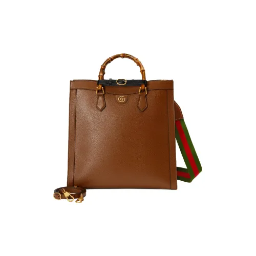 GUCCI Diana Кожа Тоут Сумка Сумка для покупок Сумка через плечо Сумка Большая Мужская Коричневая