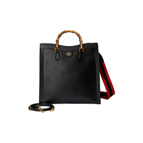 GUCCI Diana Кожа Тоут Сумка Сумка для покупок Сумка через плечо Сумка Большая Мужская Черная