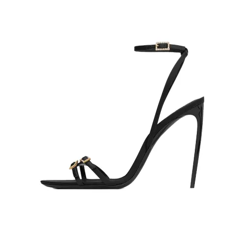SAINT LAURENT Cassie One Strap Sandals 11cm Women's Black SAINT LAURENT Cassie One Ремень Сандалии 11см Женские Черные