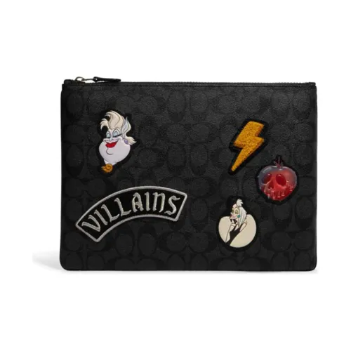 COACH Disney Коллаборация искусственная кожа кошелек стандартный мужской черный серый