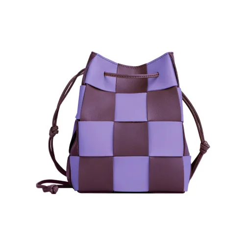 Bottega Veneta Cassette Корова Кожа Ведро-Формовая Сумка Плечевая Сумка Маленькая Женская Фиолетовая Баклажановый Фиолетовый