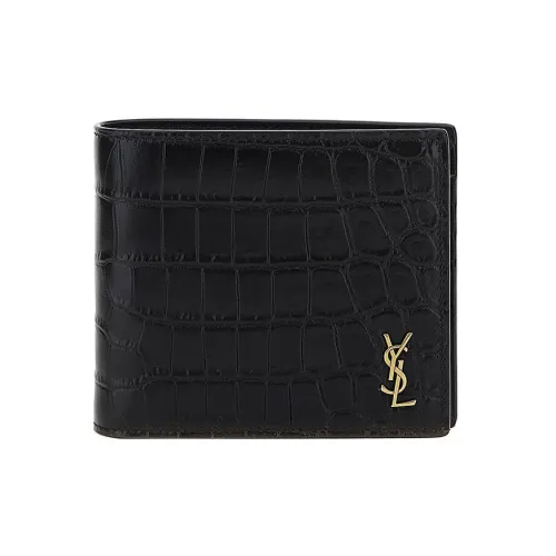 SAINT LAURENT Телячья кожа Кошелек Мужской Черный